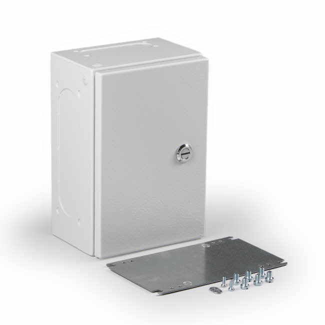 Cubo EO enclosure 190x240x138mm, knockouts, steel, polyester painted