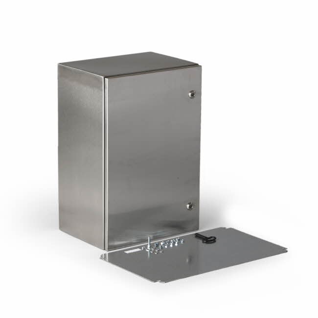 Cubo E enclosure 1000x1000x300mm, plain sides, stainless steel, AISI 304
