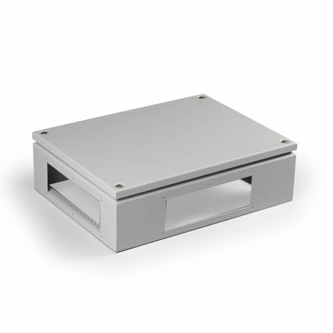 Cubo F -riviliitinkotelo 500x200x120mm, laippa-aukot, teräs, polyesterimaalattu