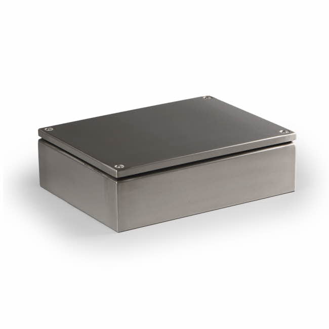 Cubo F -riviliitinkotelo 300x200x80mm, sileät sivut, ruostumaton teräs, AISI 316L